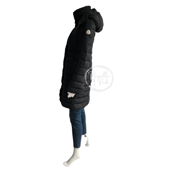 Moncler Black Knee Length Puffer Coat Goose Down Puffer Jacket Long Full Length - Picture 5 of 17